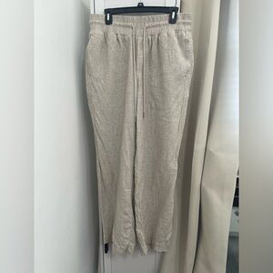 QUINCE Linen Wide Leg Pants, Size Large